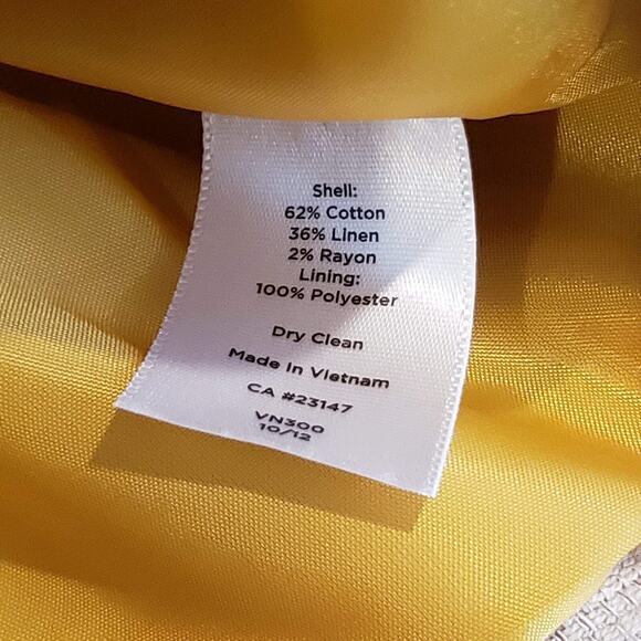 Talbots Blazer Size 10 Petite 10P Golden Stripe Linen Cotton Jacket Spring - Picture 7 of 8